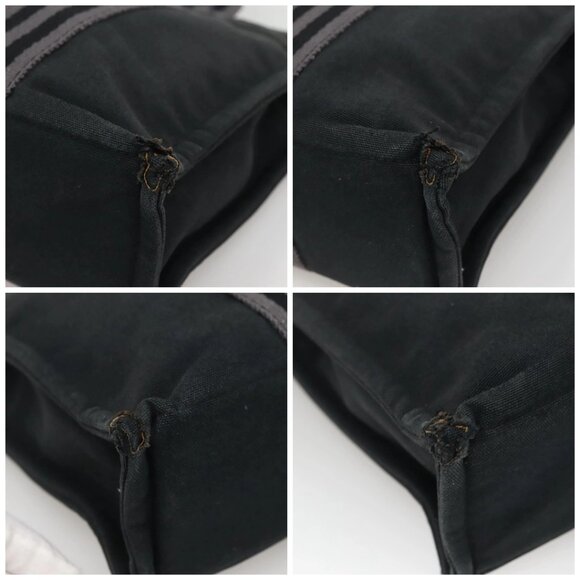 HERMES Fourre Tout PM Hand Bag Canvas Black Gray Auth 136542 - Picture 16 of 16